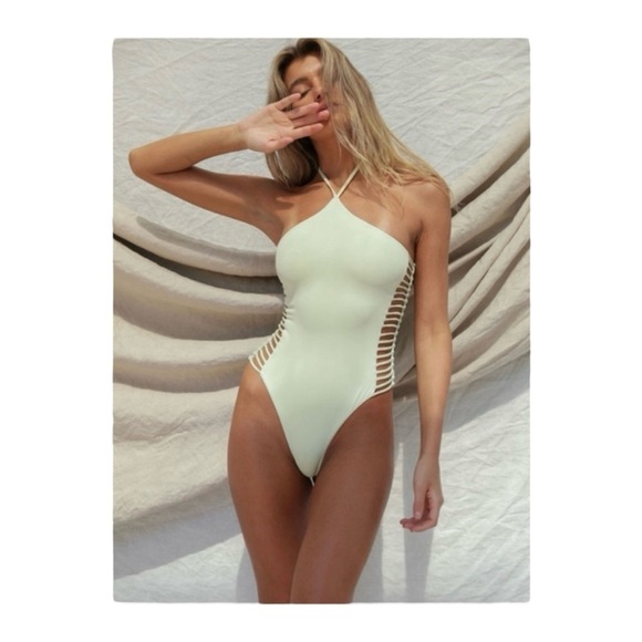 Stone Fox Fella One Piece Swimsuit in Aloe Wash NWT - Picture 5 of 7